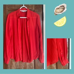 & Other Stories Silk Blouse, Red, Size 4 (36)
